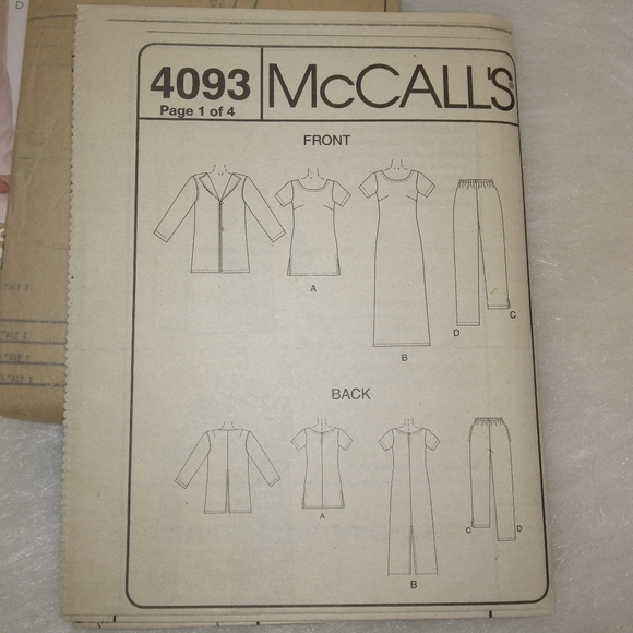 McCall's 4093 Misses unlined jacket tunic dress pants EASY sz 6-8-10-12 - Picture 4 of 5